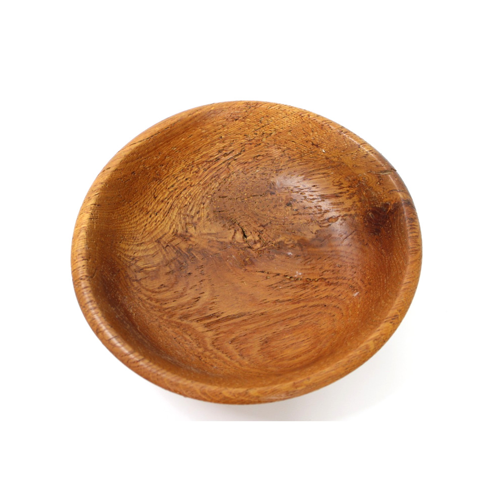 Vintage Turned Wooden Bowl CTW Stamped Rustic Fruit Farmhouse Kitchen Decor 10"
